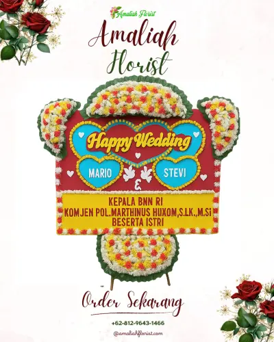 Karangan Papan Bunga Pernikahan di Cangkiran